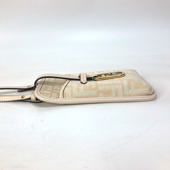 FENDI Cream Leather Zucca Shoulder Bag - Picture 3 of 14